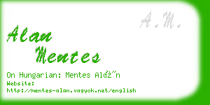 alan mentes business card